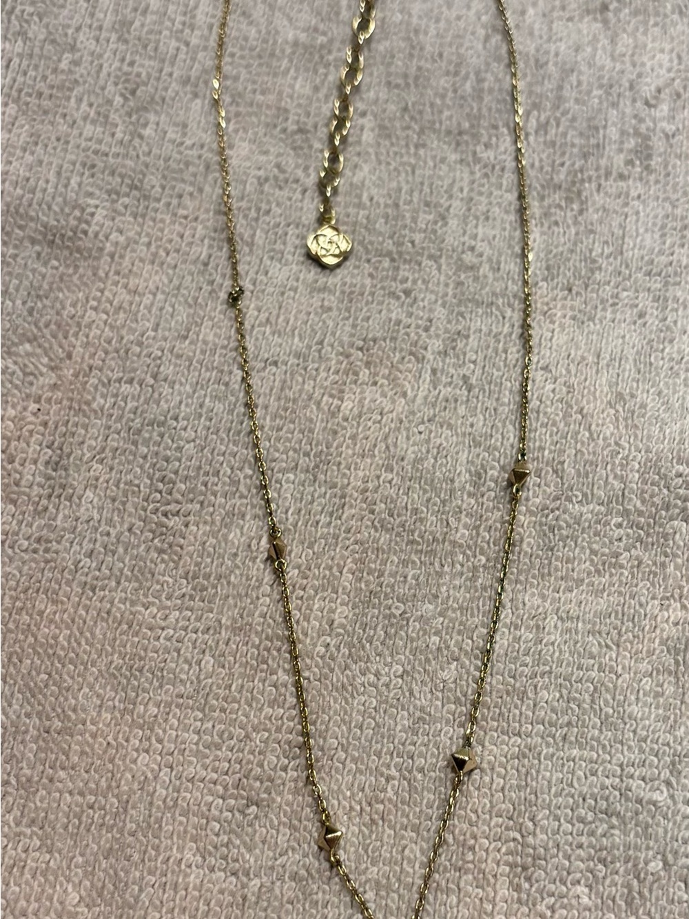 Discontinued Kendra Scott Gold-Tone Layered Pyramid Accent Necklace